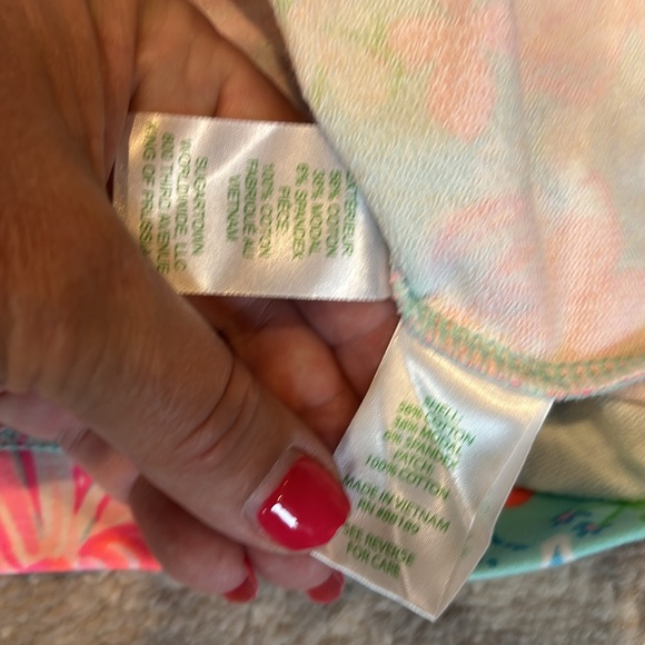 Lilly Pulitzer Cayce Short Puff Sleeve Dress Size small Surf Blue Luscious Lions - Picture 8 of 8